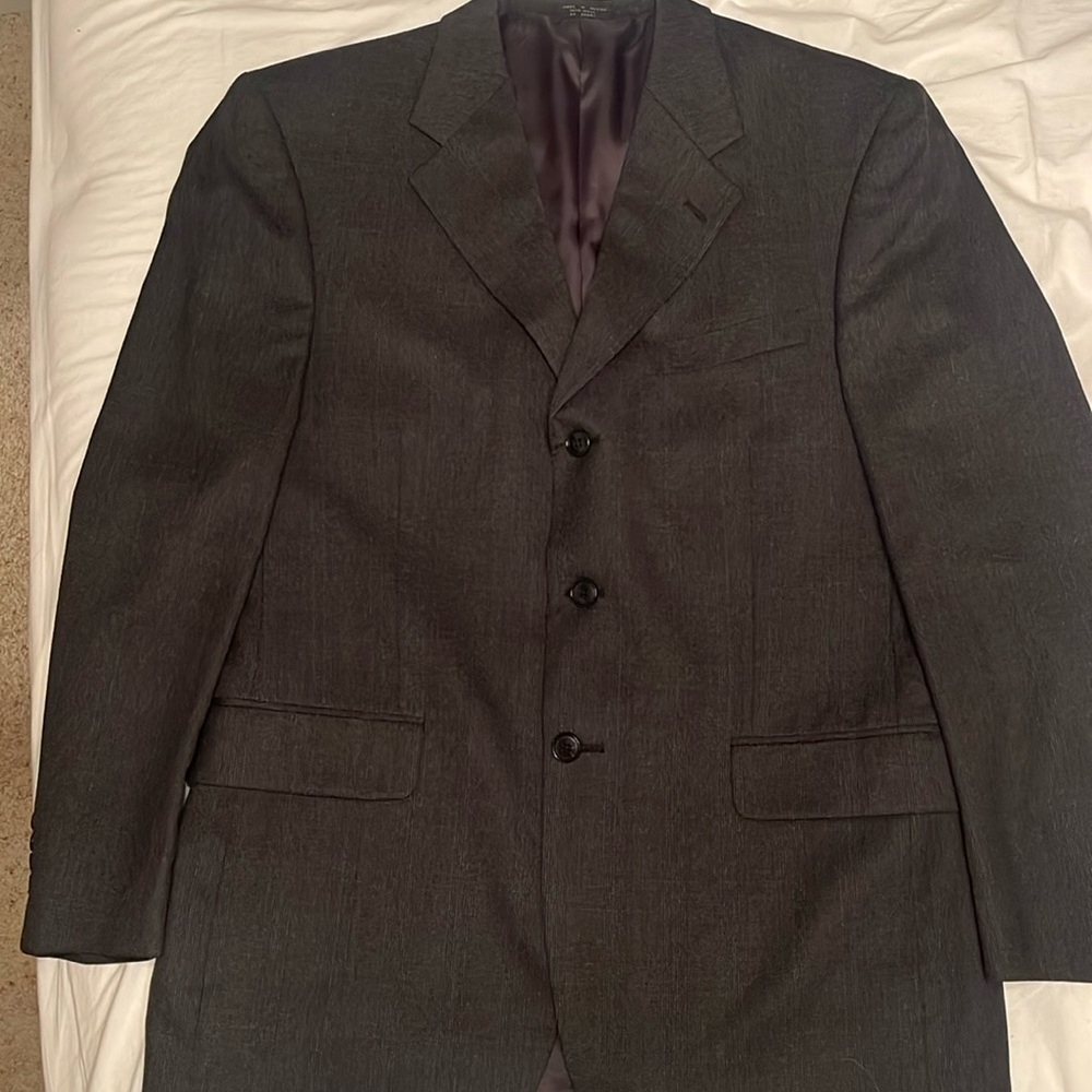 Men’s Ciero Canzonare Wool suit Blue pattern 40R jacket 34x30 slacks
